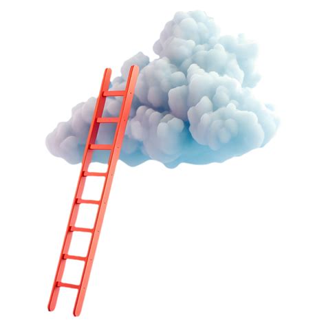 Ai Generated Png Of Stairs To Cloud Ladder Of Success Against