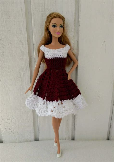 Barbie Clothes Barbie Crochet Dress For Barbie Doll 8bc