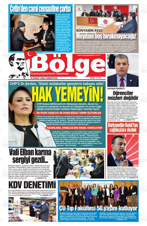 Ubat Tarihli Adana B Lge Gazete Man Etleri
