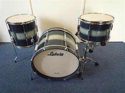 Ludwig Club Date Downbeat 2018 Duco Silver Blue Drum For Sale Purple Chord
