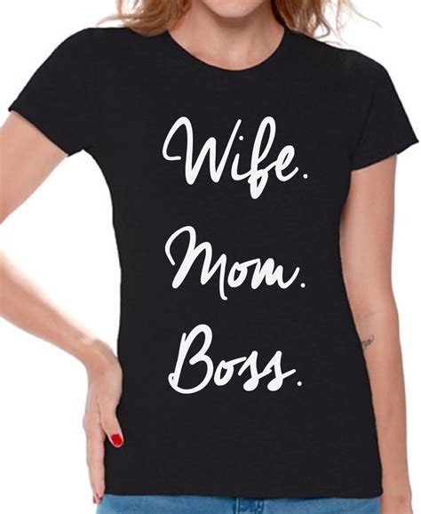 Wife Mom Boss Shirt Mom Life T Shirt Ts For Mom For Women Summer 2017 Fashion Design Unique