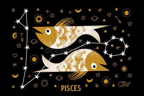 Sign Of The Zodiac Pisces Vector Illustration Stock Vector