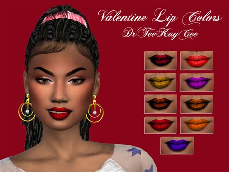 The Sims Resource Valentine Lip Colors