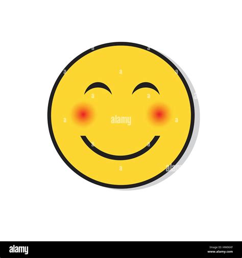 Yellow Smiling Face Shy Positive People Emotion Icon Stock Vector Image