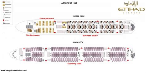 Airbus A380 Etihad Airways Airbus A380 800 Seat Map