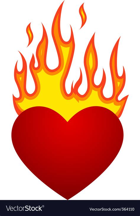 Flaming Heart Royalty Free Vector Image Vectorstock