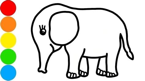 Menggambar Dan Mewarnai Binatang Gajah Untuk Anak Anak Youtube