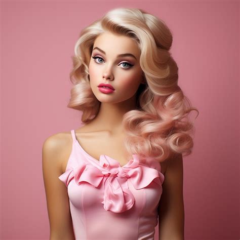 Premium Ai Image Barbie Doll Cute Blond Girl Outfit Pink Wallpaper