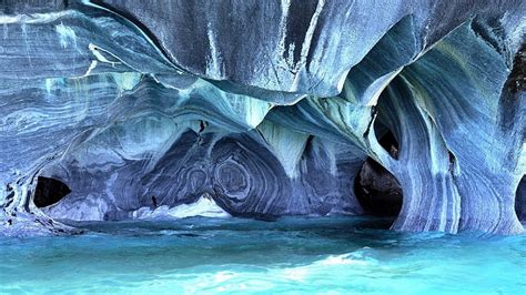 Hd Wallpaper Cave Marble Cave General Carrera Lake Marble Caves