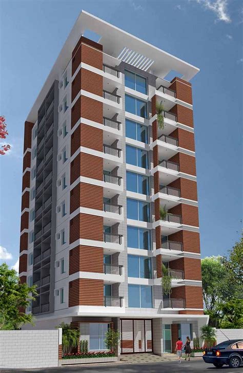 10 Storied Residential Building 3d View Residential Building Design