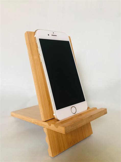 Bamboo Phone Stand And Holder Smartphone Stand Mobile Holder Etsy