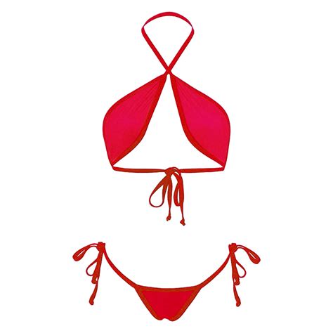 buy women swimsuit high cut backless bikini set swimwear mesh underwear micro bikni for beach