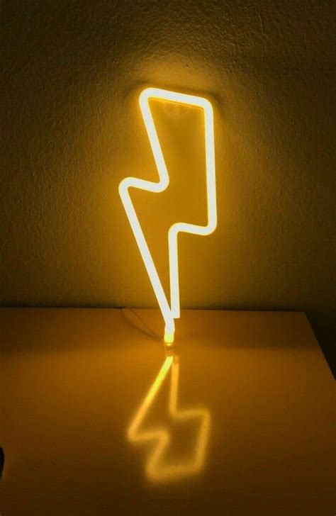 Neon Signs Lightning Bolt Battery Operated and USB