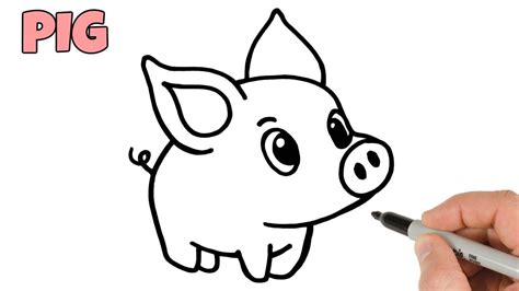 How To Draw A Piglet Baby Pig Super Easy Cute Animals