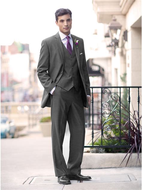 Wedding Party Gray Vested Suit Mens Wearhouse Grey Suit Vest Grey