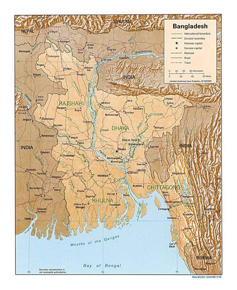 Detailed Political And Administrative Map Of Bangladesh With Relief