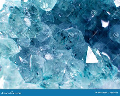 Aquamarine Gem Crystal Quartz Mineral Geological Background Stock Photo