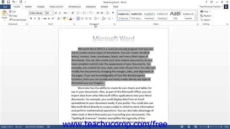 Word Tutorial Aligning Paragraphs Microsoft Training Lesson Hot