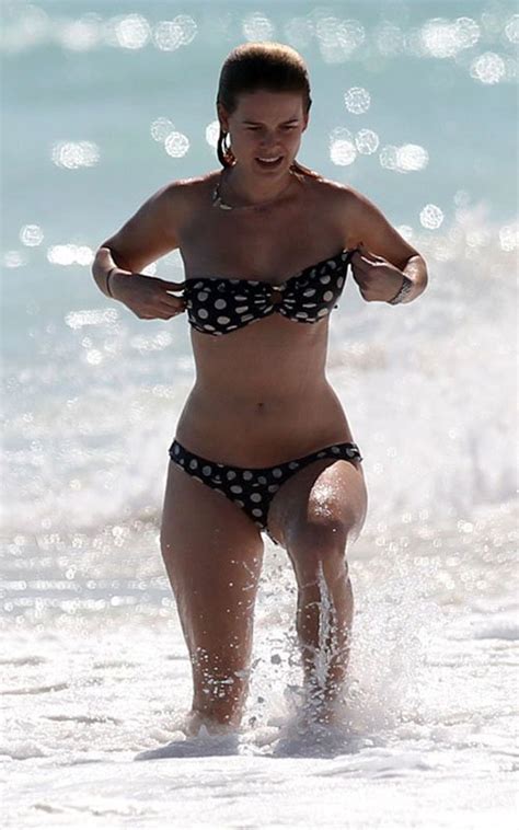 ALICE EVE In Polka Dot Bikini On A Beach In Miami HawtCelebs