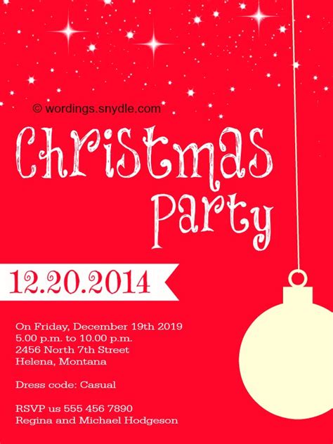 Christmas Party Invitation Wordings – Wordings and Messages