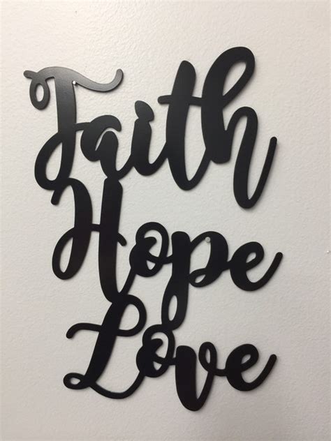 Faith Hope Love Metal Wall Art Etsy