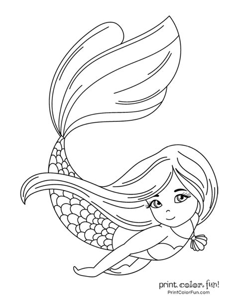 30 Mermaid Coloring Pages Free Fantasy Printables 12 Mermaid