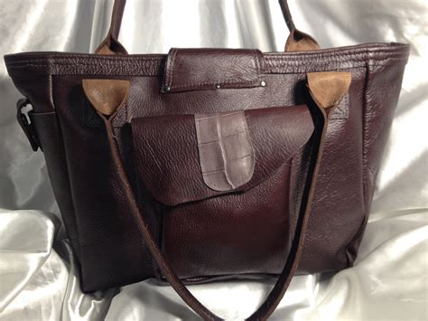 Dark Chocolate Brown Leather Tote Handbag Fiddlebug Bags