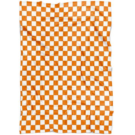 Checkered Orange And White Checkers Fleece Blanket Pet Or Etsy