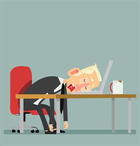 Tired Businessman Sleeping With Laptop And Coffee Mug 1663226 Vector