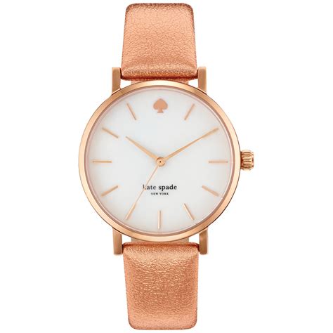 Kate Spade New York Womens Metro Rose Leather Strap Watch Mm In Pink