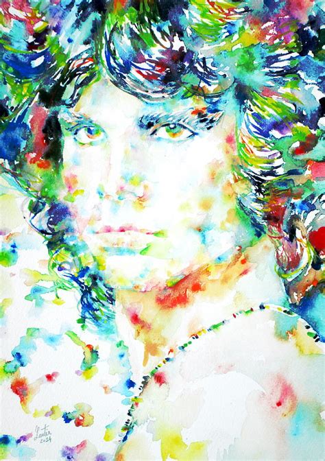 Jim Morrison Watercolor Portrait5 Painting By Fabrizio Cassetta Fine