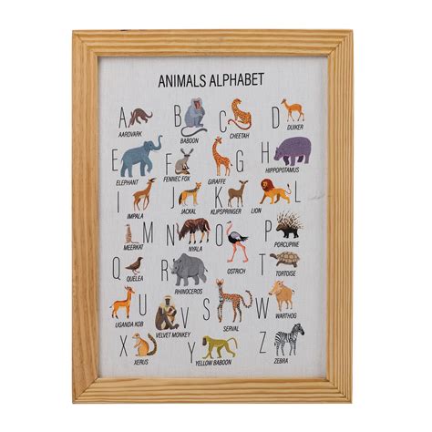 Wall Art Bbandb Kids Animal Alphabet Framed A3 Art