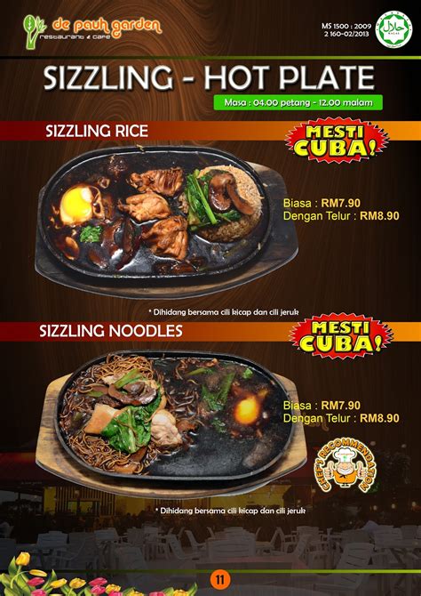 Check with this restaurant for current pricing and menu information. De Pauh Garden: Sizzling Hot Plate