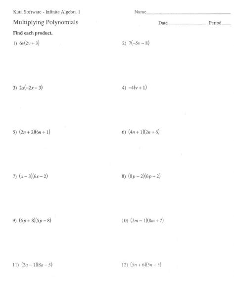 9 Best Multiplying Polynomials Worksheet For Students The Teach