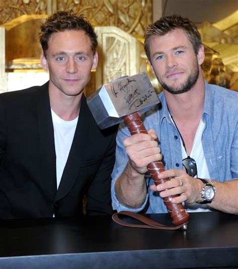 Tom Hiddleston And Chris Hemsworth Signing Hiddles