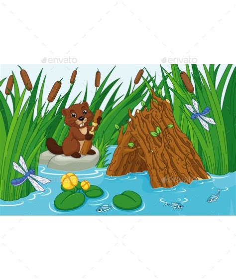 Beaver Lodge | Beaver lodge, Beaver, Cartoon animals