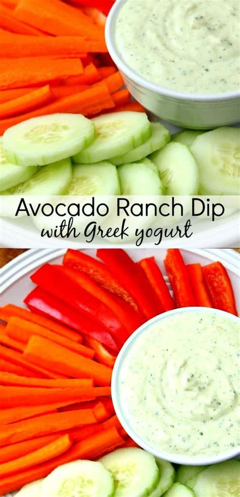 Avocado Ranch Dip With Greek Yogurt Pairs Perfectly With Vegetables