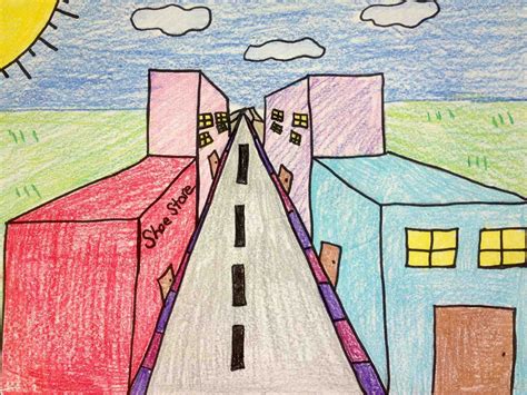 Art At Hosmer One Point Perspective Cityscapes