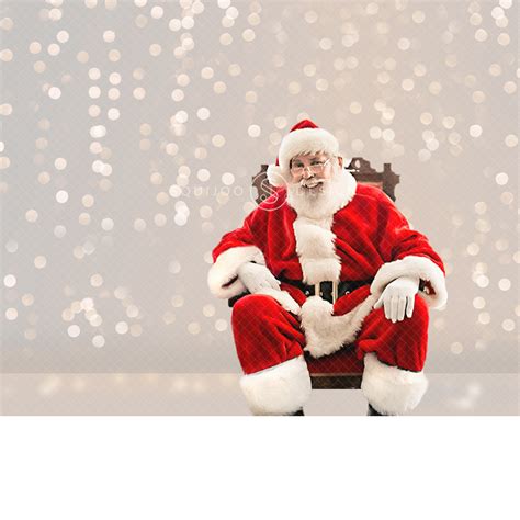 Santa Sitting Digital Backdrop Bokeh