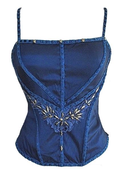 Royal Blue Silk Corset Womens Gothic Clothing Corsets