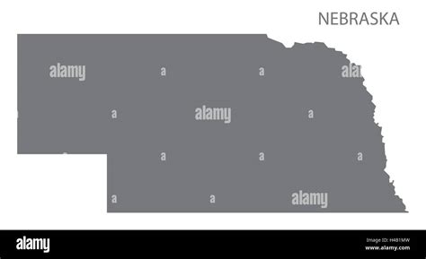 Nebraska Usa Map In Grey Stock Vector Image And Art Alamy
