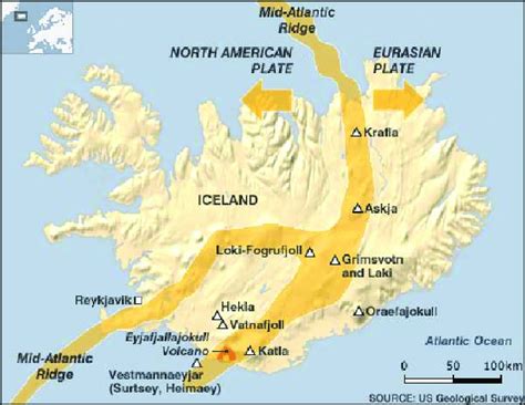 Index Map Showing Iceland Some Major Plate Tectonic Features And