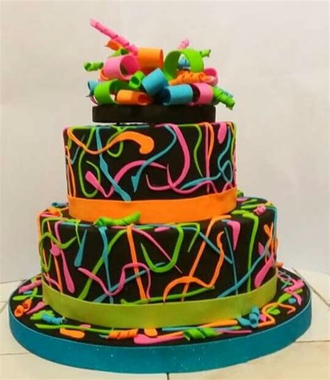 Torta Decorativa Neon Birthday Parties Birthday Cake Glow Party Glow