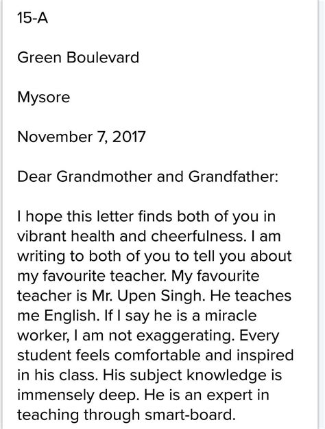 Write A Letter To Your Grandparents About A Smart Class In Your