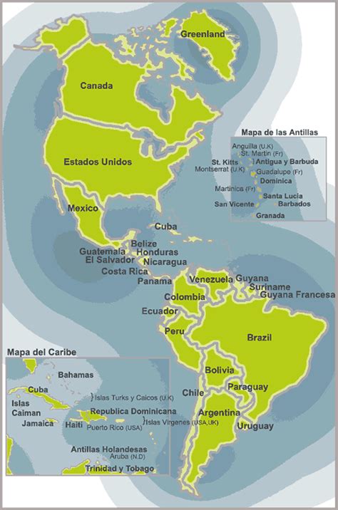 Imagen Del Mapa Continente Americano Con Nombres Imagui