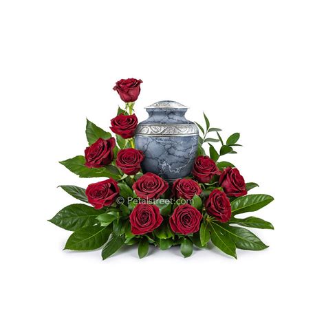 Funeral Flowers For Cremation With Red Roses Petal Street Flower Company