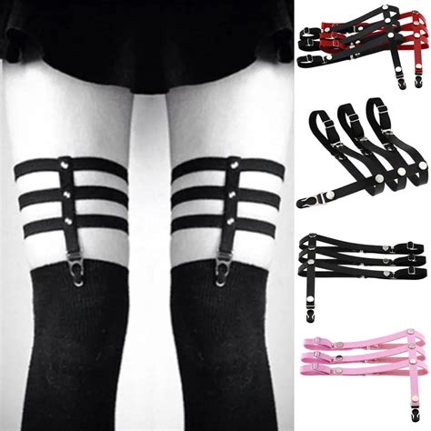 Buy Sexy Garters Punk Goth Harajuku Style Handmade Garter Belt Leg Ring For