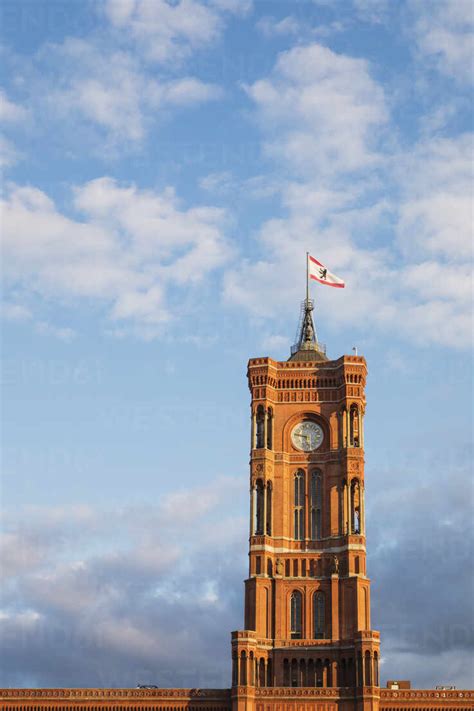Germany Berlin Clock Tower Of Rotes Rathaus Building Stock Photo