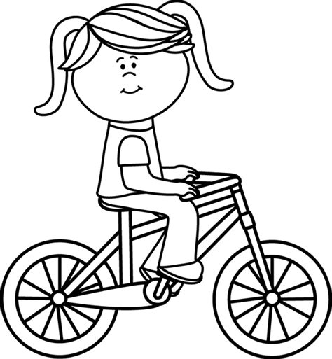 girl riding a bicycle coloring pages bike drawing coloring pictures