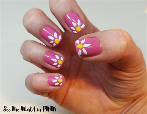 Manicure Monday Daisy Nail Art And Monthly Pedicure Julep Stardust Finish See The World In